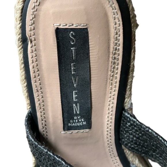 Steven Steve Madden Black Woven Strappy Sandals Size 8 LINZ by Steve Madden - Picture 11 of 12